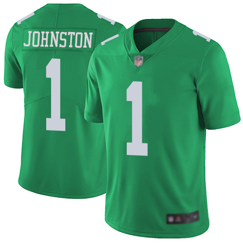 Men Philadelphia Eagles #1 Cameron Johnston Limited Green Rush Vapor Untouchable NFL Jersey Football